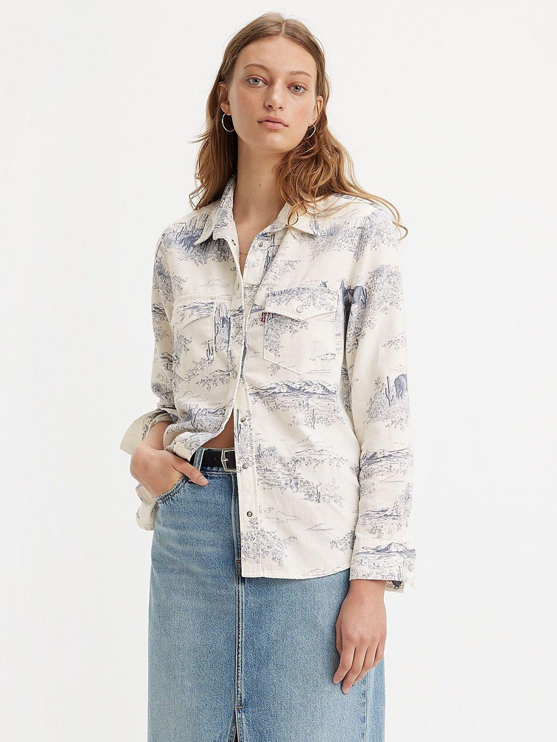 Levi's Iconic Landscape Print Western Shirt, Natural/Multi