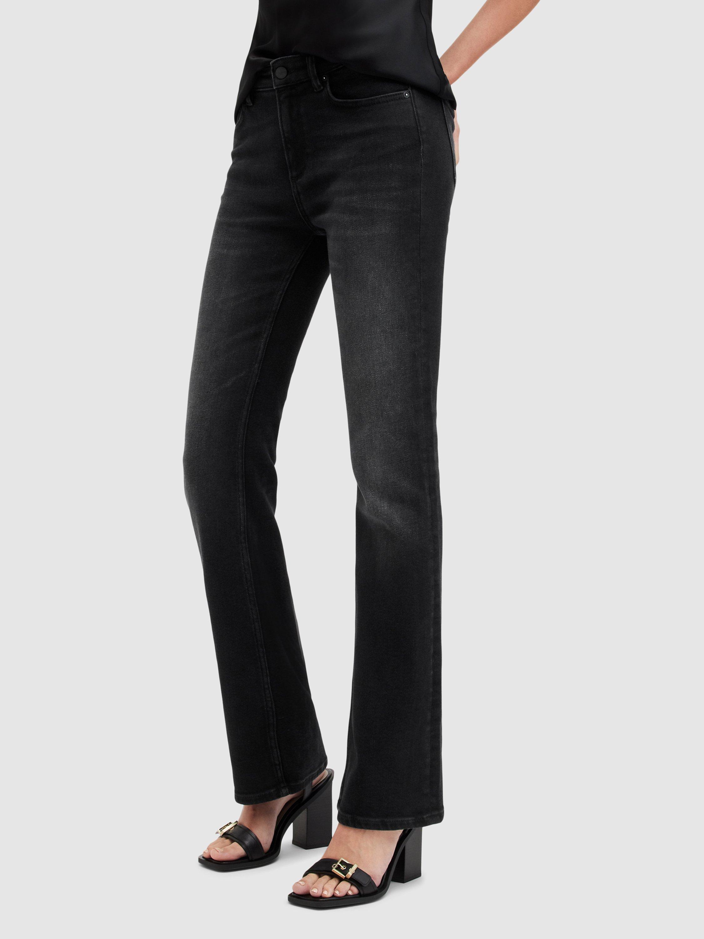Product image 1 of 9, which shows AllSaints Haldan Bootcut Jeans, Black, 25