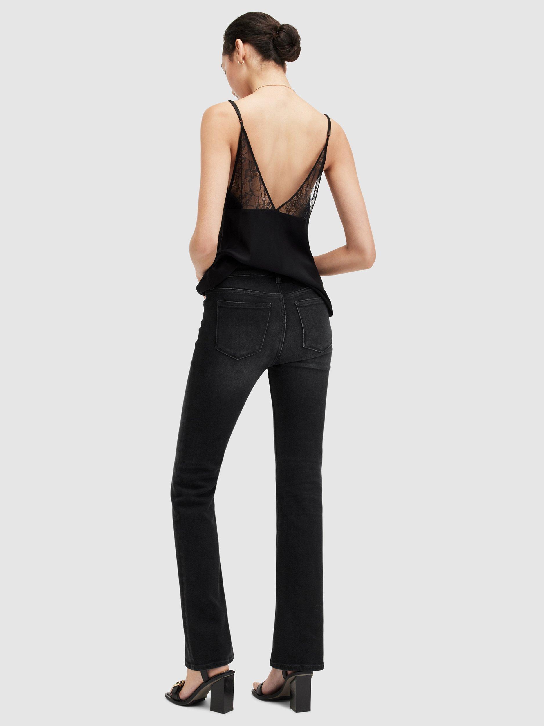 Product image 2 of 9, which shows AllSaints Haldan Bootcut Jeans, Black, 25