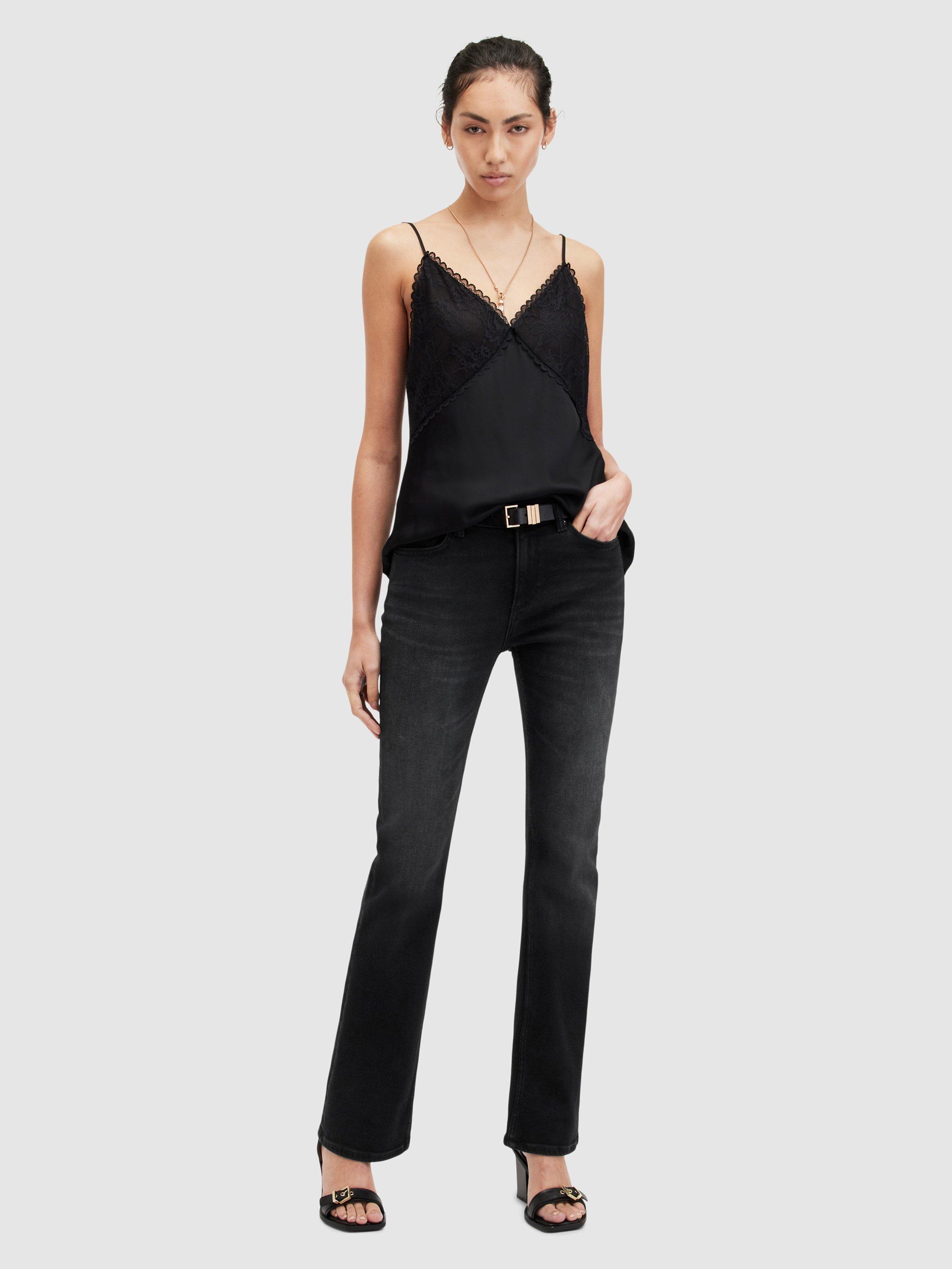 Product image 3 of 9, which shows AllSaints Haldan Bootcut Jeans, Black, 25