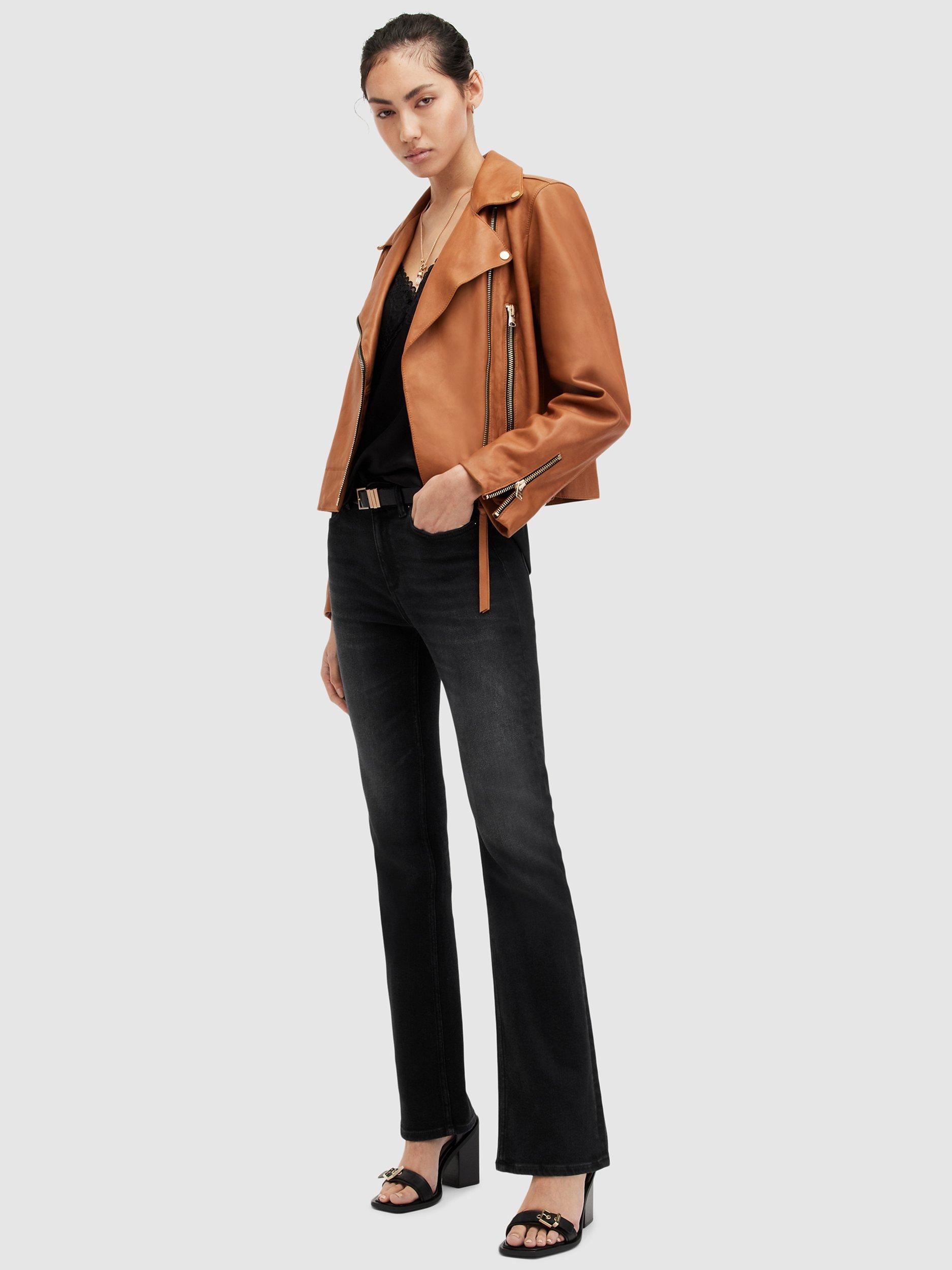 Product image 9 of 9, which shows AllSaints Haldan Bootcut Jeans, Black, 25