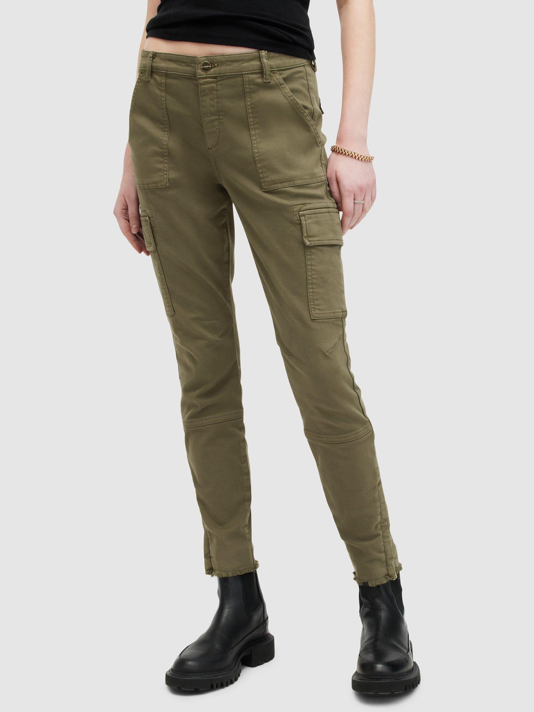AllSaints Duran Skinny Cargo Jeans, Khaki Green
