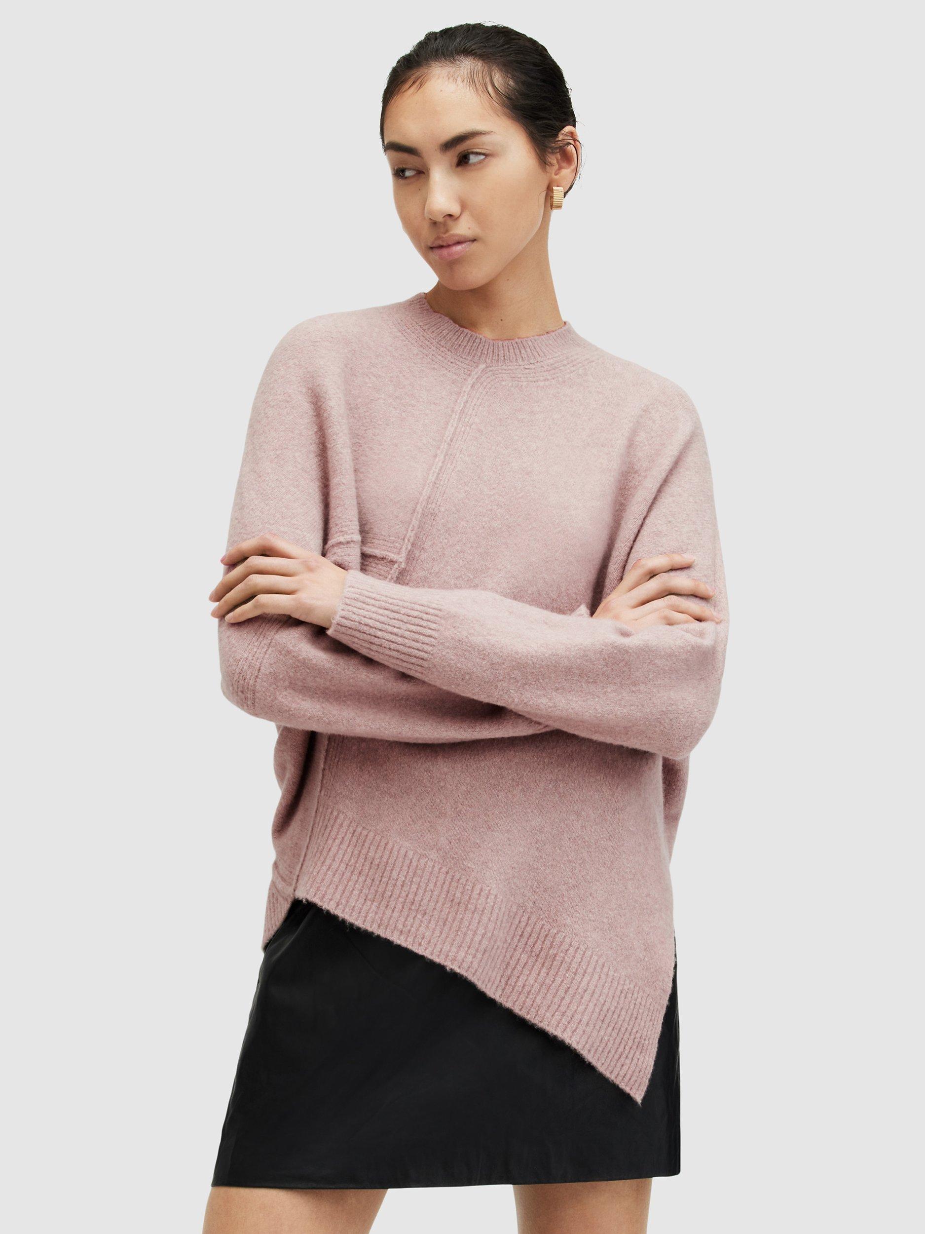 AllSaints Lock Crew Neck Wool Blend Jumper, Pashmina Pink, S