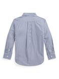 Ralph Lauren Kids' Signature Logo Stripe Sport Shirt, Navy/White