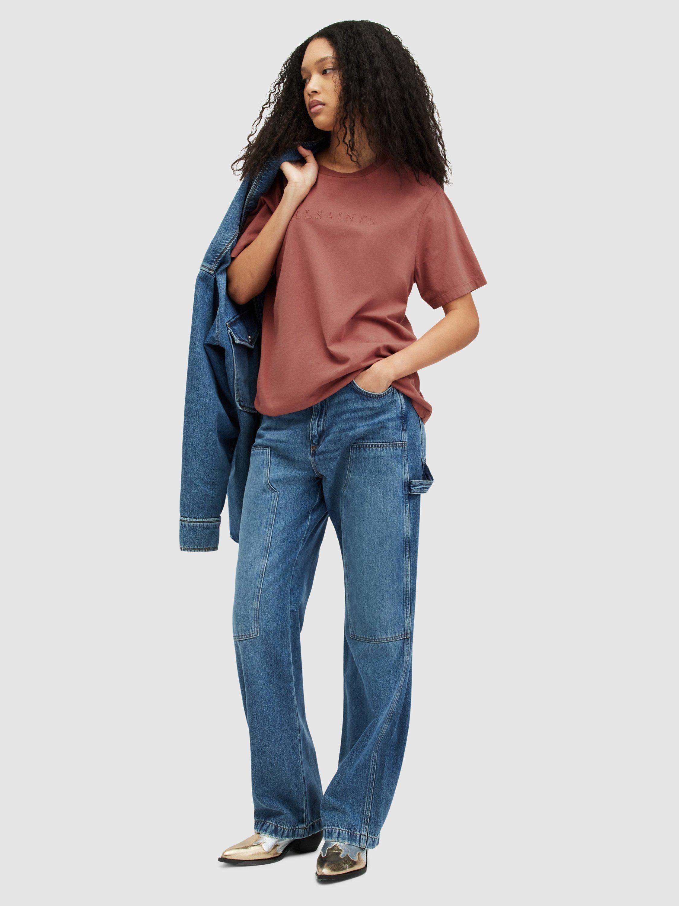 Product image 6 of 6, which shows AllSaints Pippa Boyfriend Fit T-Shirt, Rich Pink, XS