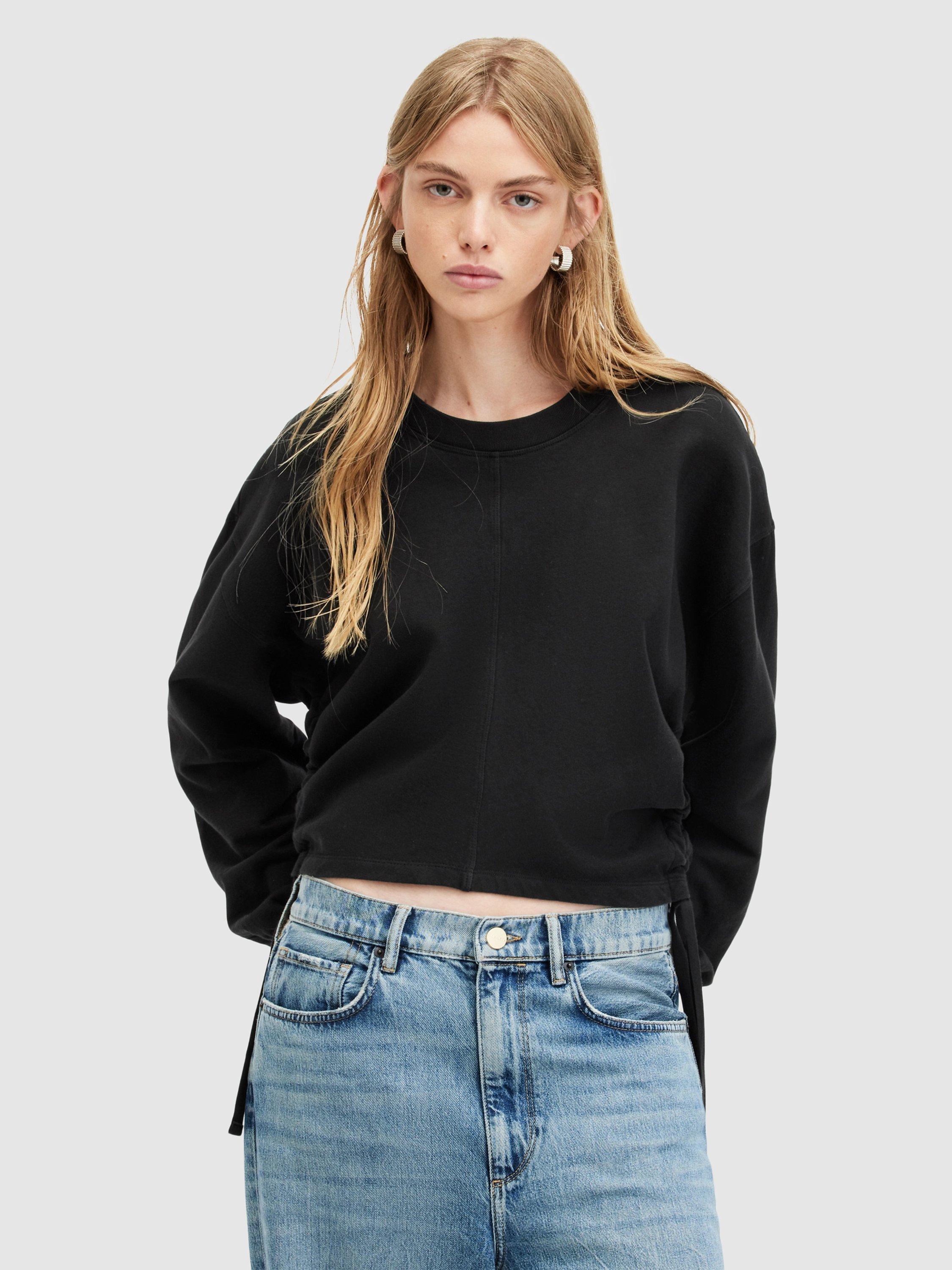 AllSaints Mira Cropped Sweatshirt, Black