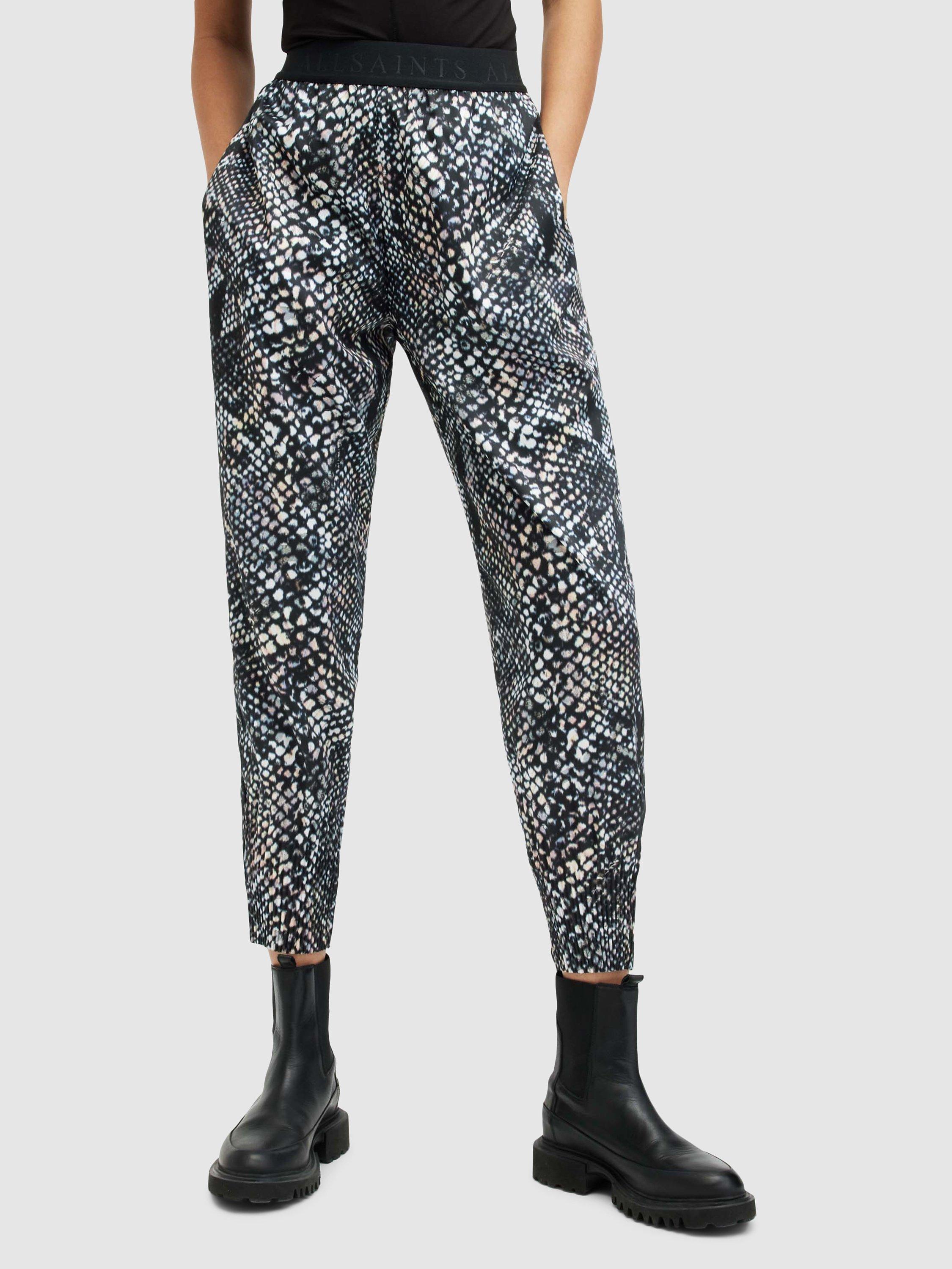 AllSaints Nala Waimea Trousers, Black/Multi
