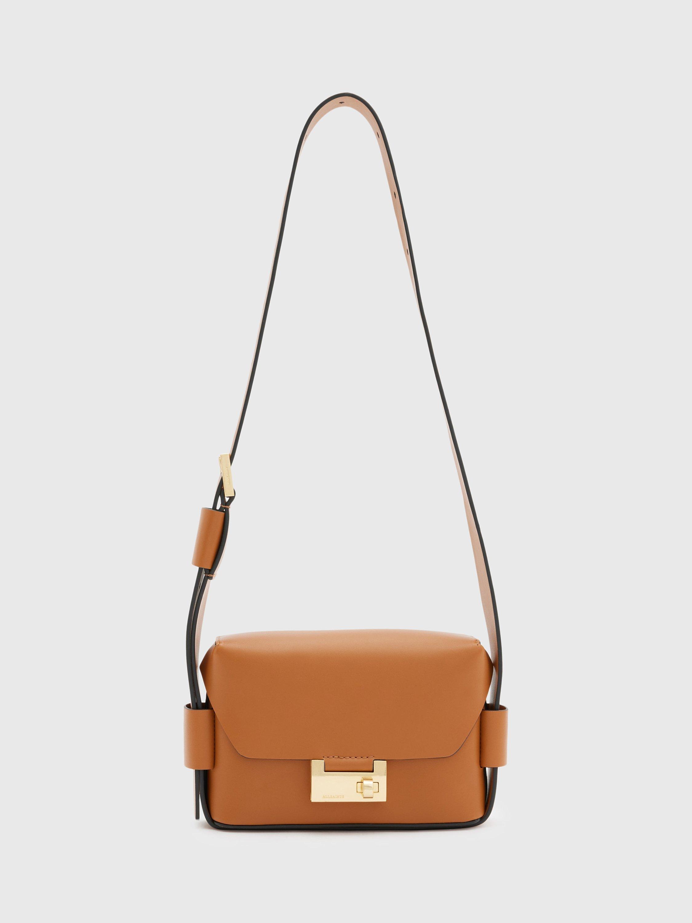 AllSaints Frankie Leather Crossbody Bag, Desert Tan, One Size