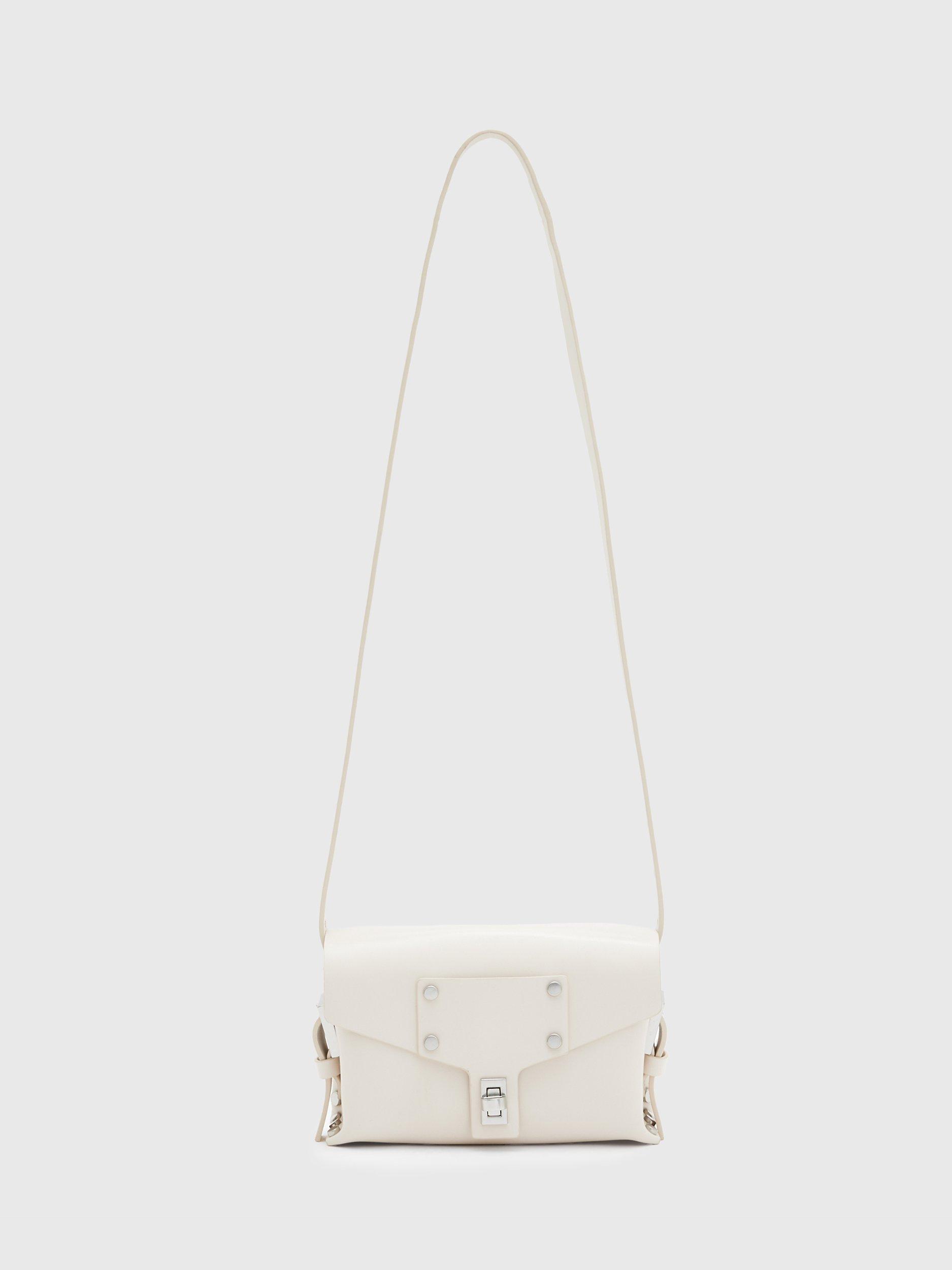 AllSaints Miro Leather Crossbody Bag, Desert White, One Size