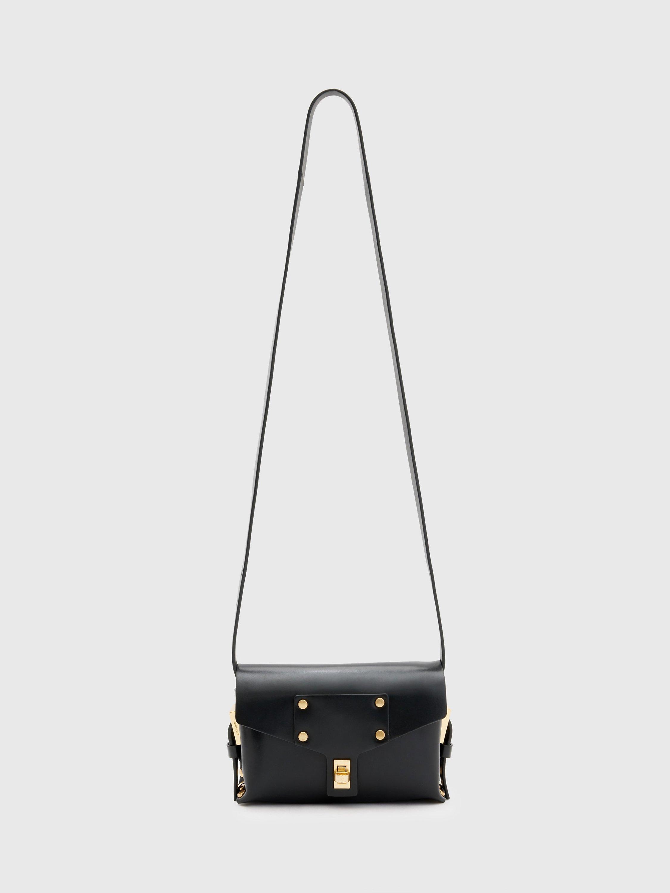 AllSaints Miro Leather Crossbody Bag, Black, One Size