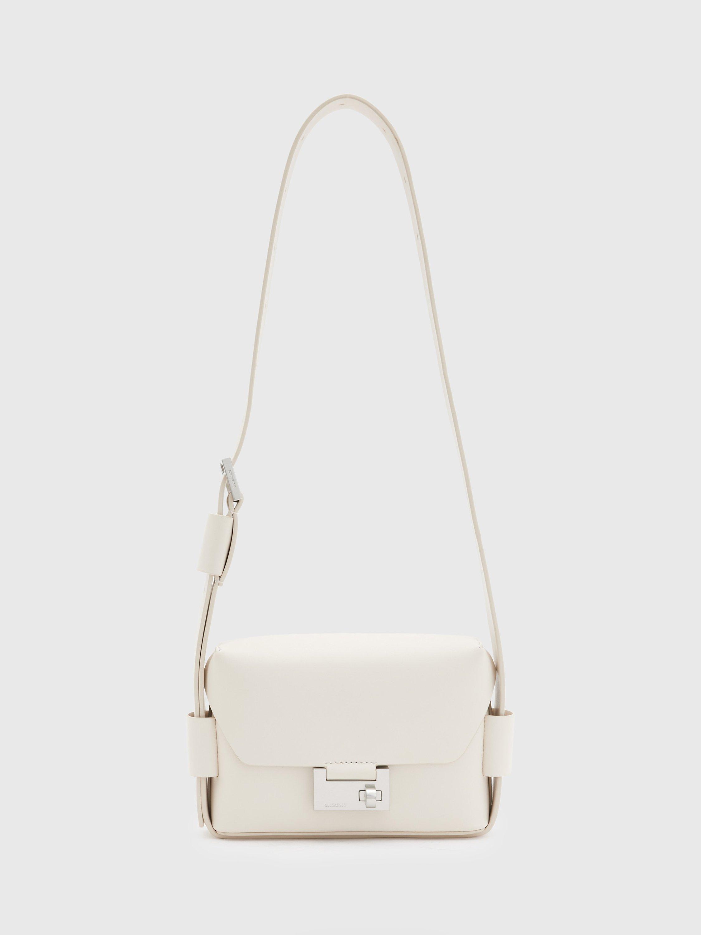 AllSaints Frankie Leather Crossbody Bag, Desert White, One Size