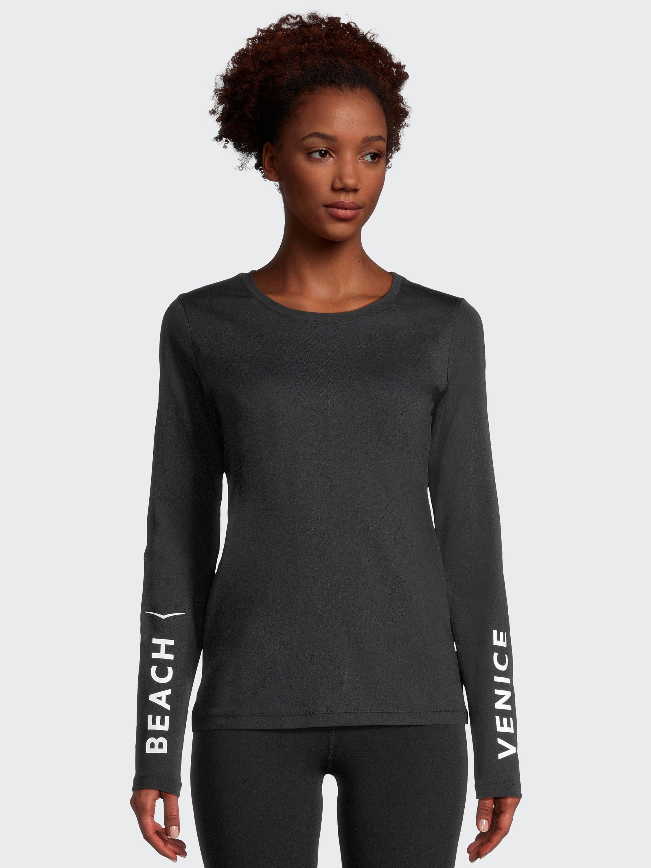 Product image 1 of 7, which shows Venice Beach Leana Long Sleeve Top, Black, S