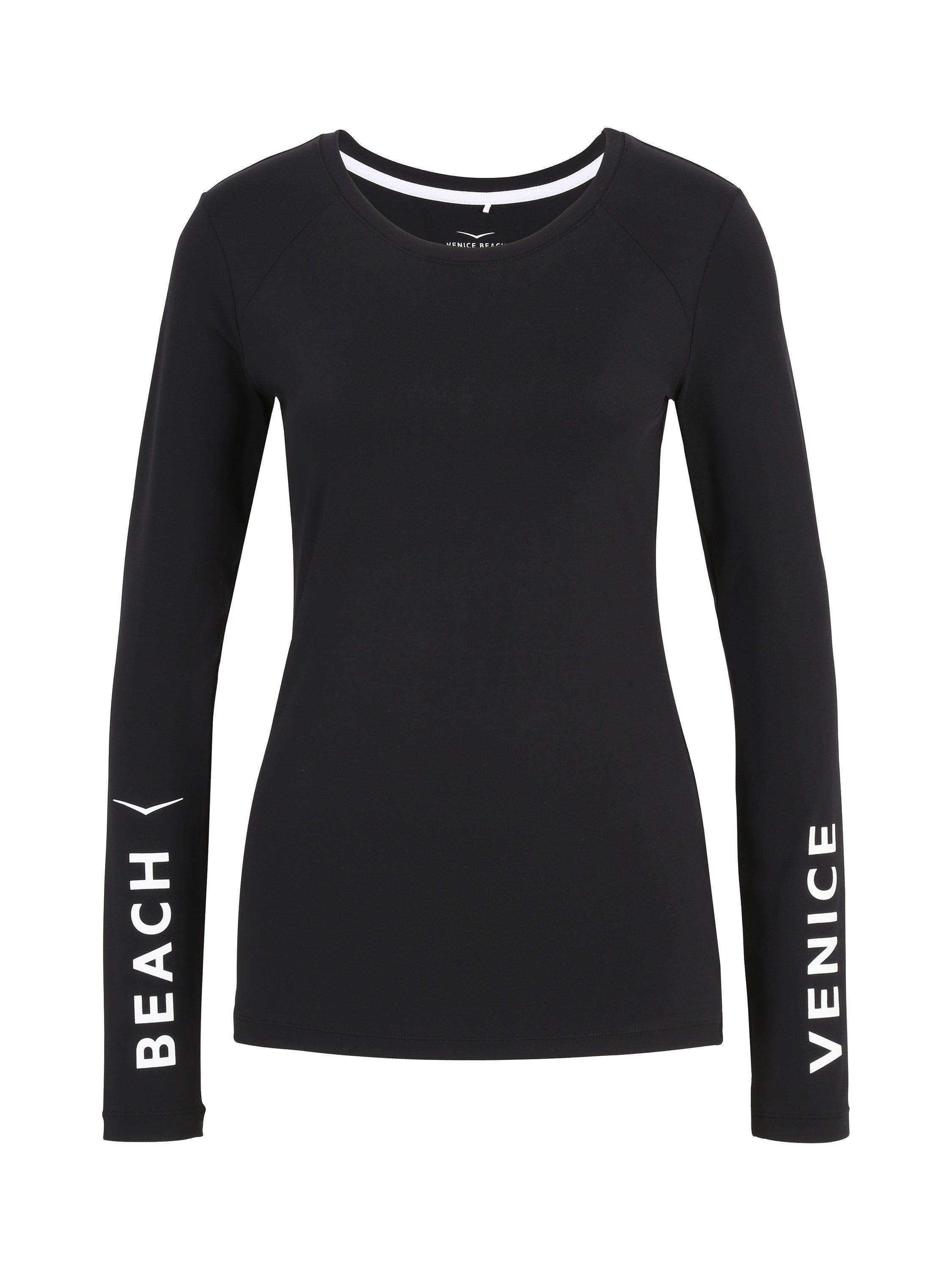 Product image 4 of 7, which shows Venice Beach Leana Long Sleeve Top, Black, S