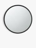 John Lewis Slim Solid Oak Wood Round Wall Mirror, Black