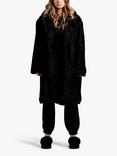 Ony Unisex Oversized Sherpa Trench Coat, Black