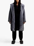 Ony Unisex Oversized Sherpa Trench Coat, Smoke