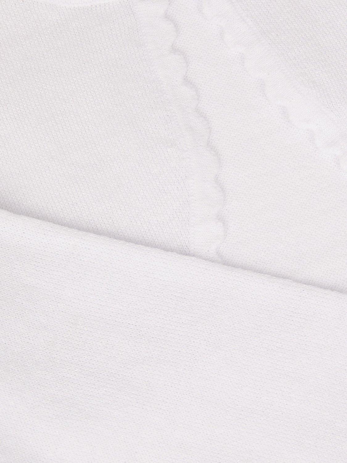 Product image 3 of 3, which shows Monsoon Kids' Niamh Scalloped Cardigan, White, 3-4 years