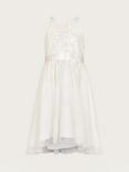 Monsoon Kids' Truth Sequin Bridesmaid Dress, Ivory