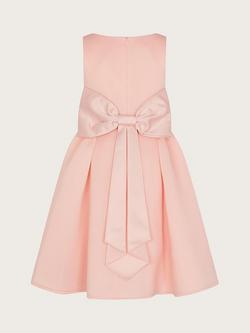 Monsoon Kids' Holly Scuba Bow Detail Bridesmaids Dress - view 2, Pink