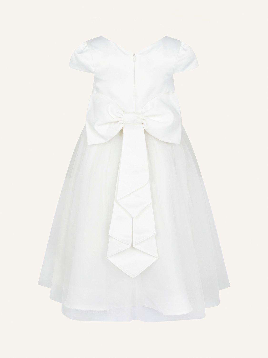 Product image 4 of 5, which shows Monsoon Kids' Tulle and Satin Bridesmaid Dress, Ivory, 3 years