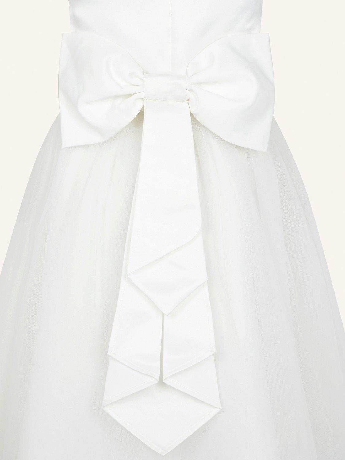 Product image 5 of 5, which shows Monsoon Kids' Tulle and Satin Bridesmaid Dress, Ivory, 3 years