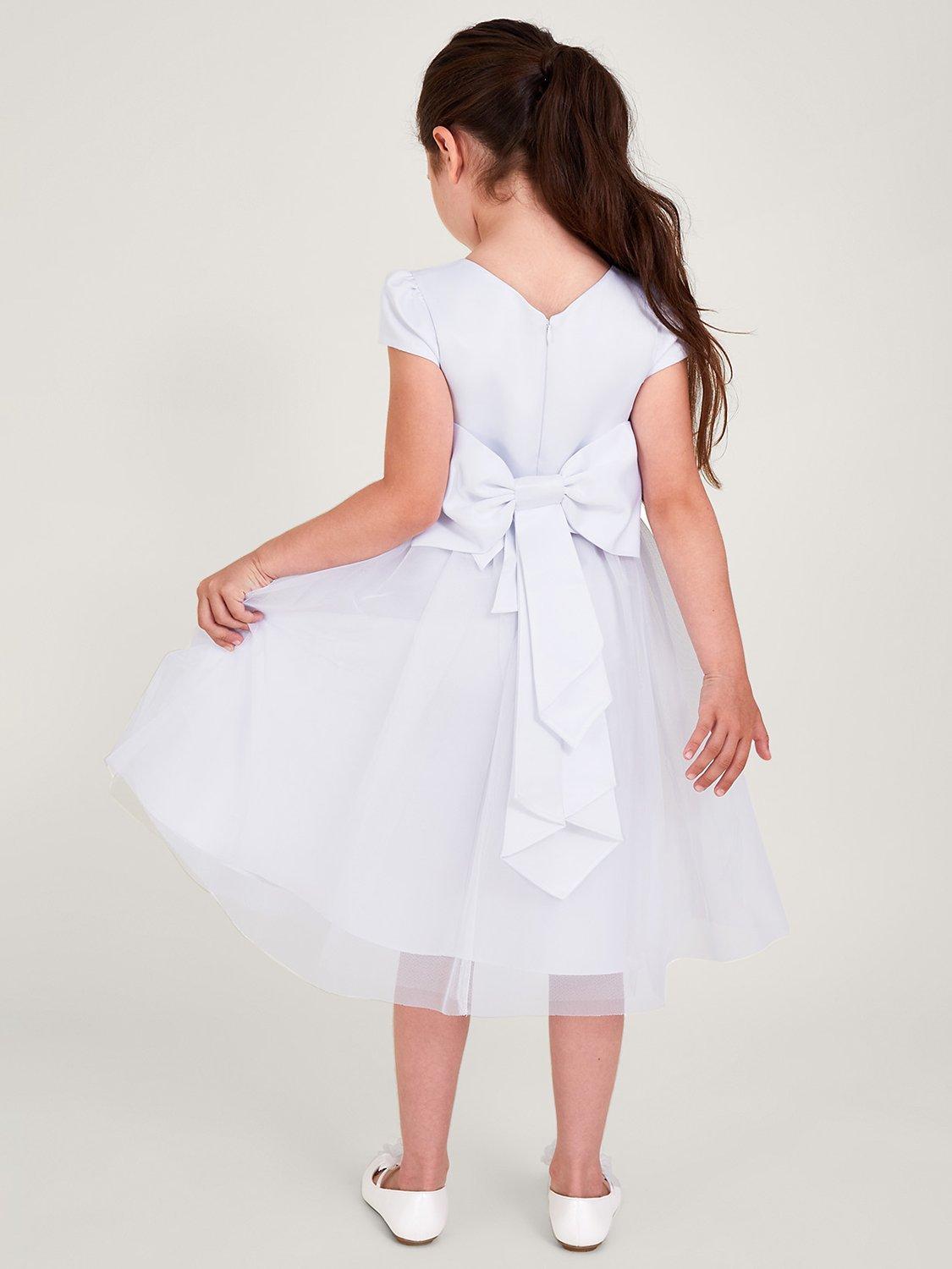 Monsoon Kids' Tulle Communion Dress, White, 3 years