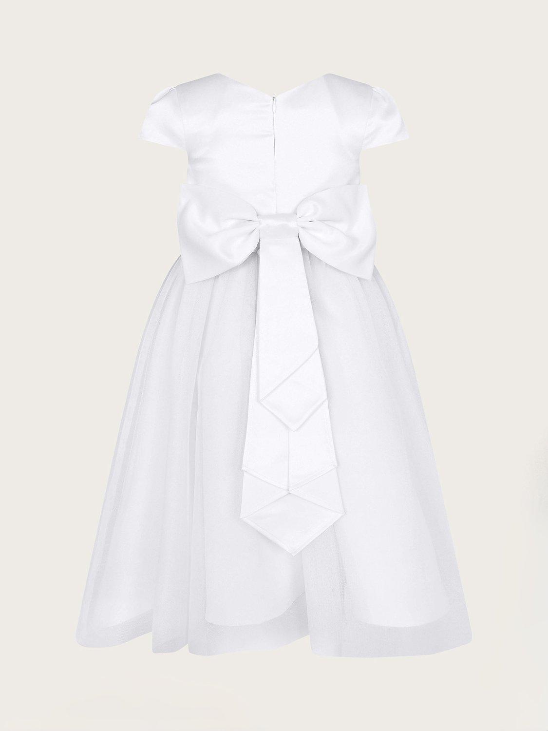 Monsoon Kids' Tulle Communion Dress, White, 3 years