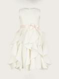 Monsoon Kids' Scuba Cancan Ruffle Dress, Ivory