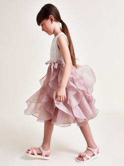 Monsoon Kids' Lace Bodice CanCan Ruffle Party Dress, Pink