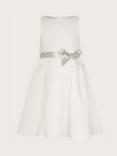 Monsoon Kids' Holly Scuba Bow Detail Bridesmaids Dress, Ivory