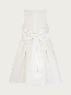 Monsoon Kids' Holly Scuba Bow Detail Bridesmaids Dress - view 2, Ivory