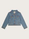 Monsoon Kids' Plain Cropped Denim Jacket, Blue