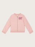 Monsoon Kids' Seeksucker Bomber Jacket, Pale Pink