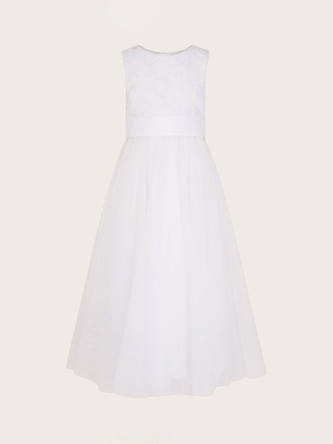 Monsoon Kids' Alice Communion Maxi Dress, White