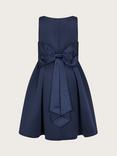 Monsoon Kids' Holly Scuba Bow Detail Bridesmaids Dress, Navy