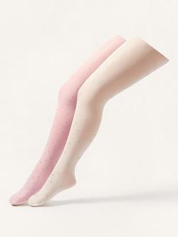 Monsoon Kids' Glitter Tights, Pack of 2, Multi, Multi