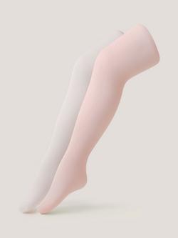 Monsoon Kids' Plain Tights, Pack of 2, Multi, Multi