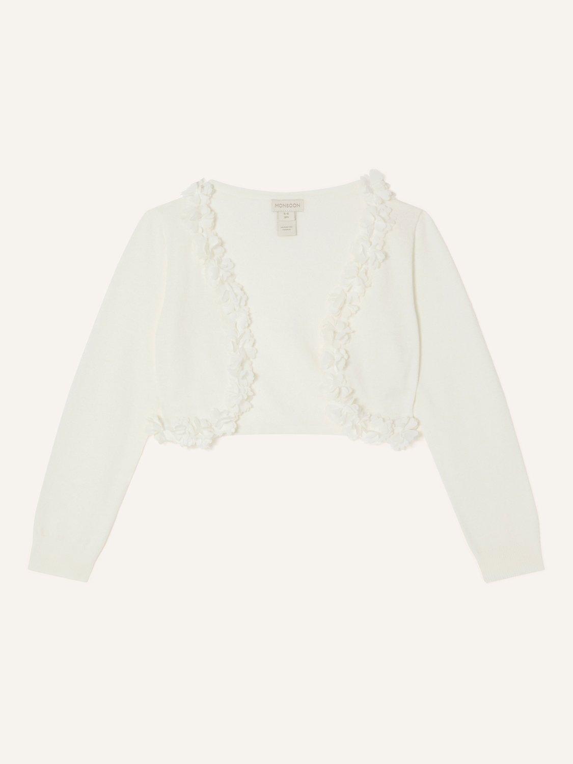 Monsoon Baby Flora Cardigan, Ivory