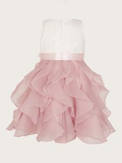 Monsoon Baby Lace Ruffle Cancan Occasion Dress, Pink - view 2, Pink