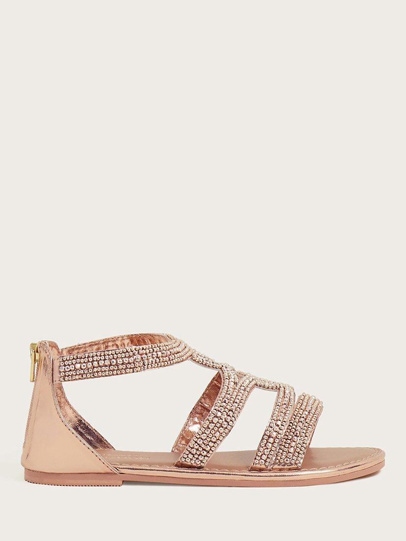 Monsoon Kids Beaded Sandals Rose Gold