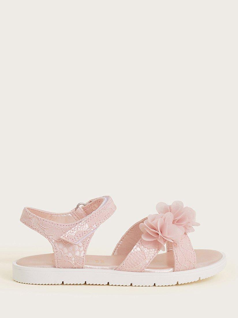 Monsoon Kids' Lace Corsage Sandals, Pink