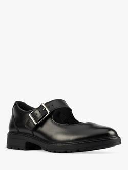 Clarks Kids' Loxham Walk Buckle Leather School Shoes, Black - view 2, Black