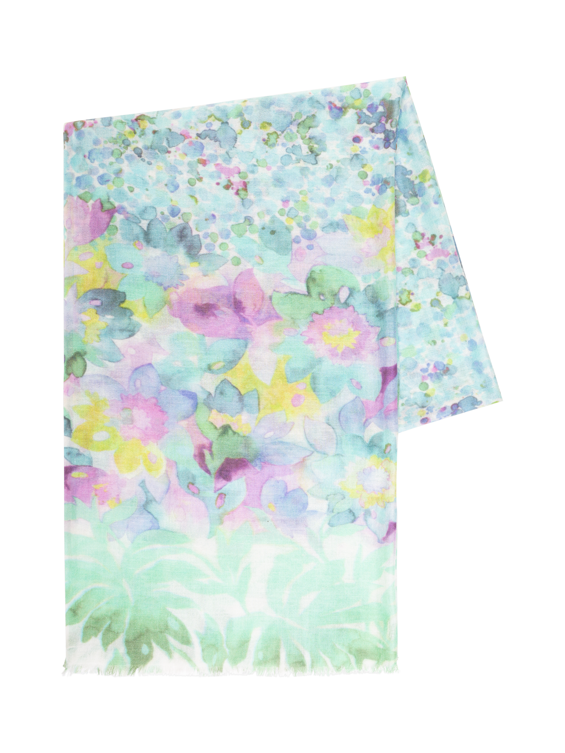 Product image 5 of 5, which shows chesca Bloom Floral Silk Cashmere Scarf, Multi