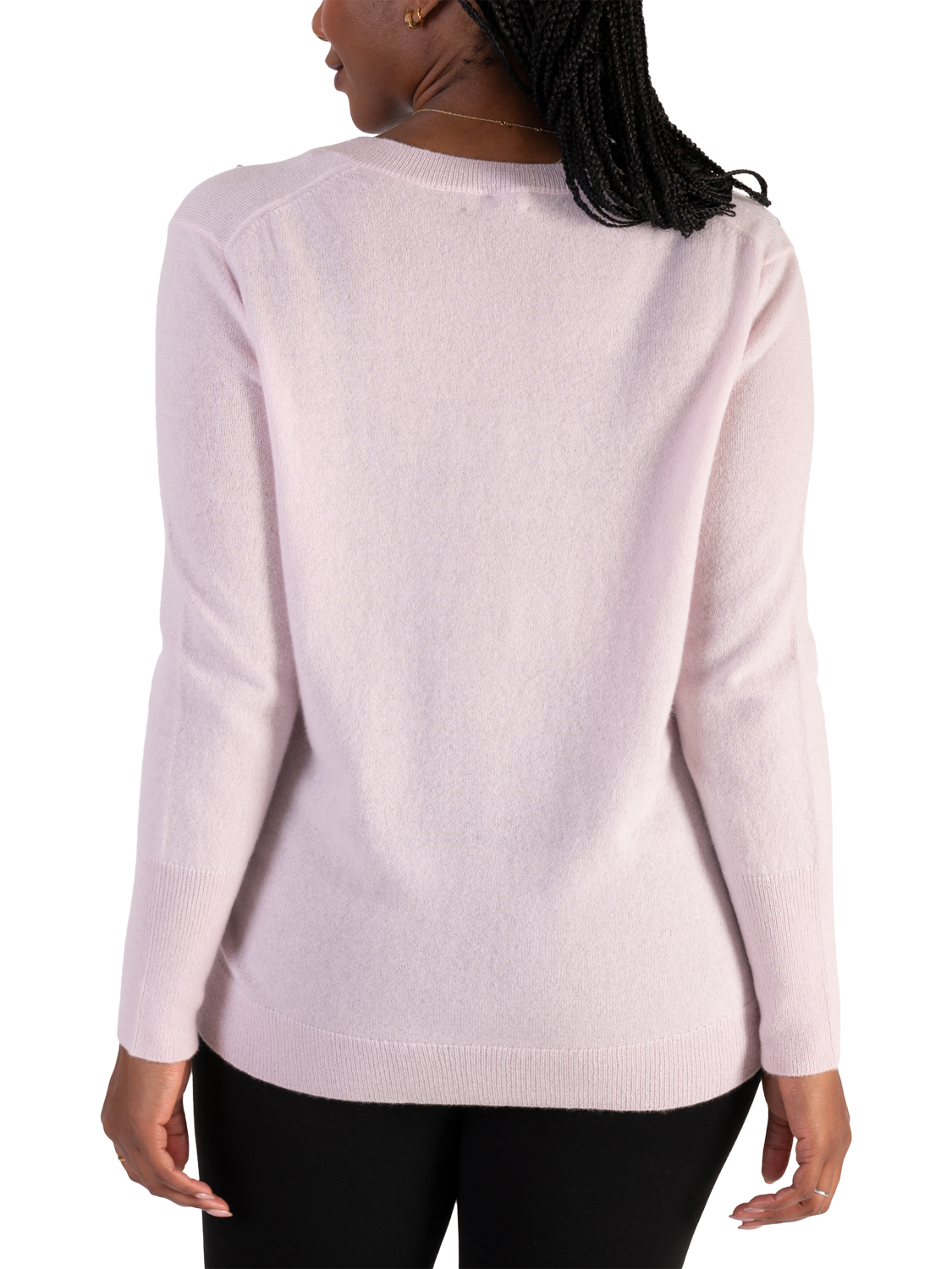 Product image 2 of 5, which shows chesca Crystal Fine Knit Pure Cashmere Jumper, Pink, L