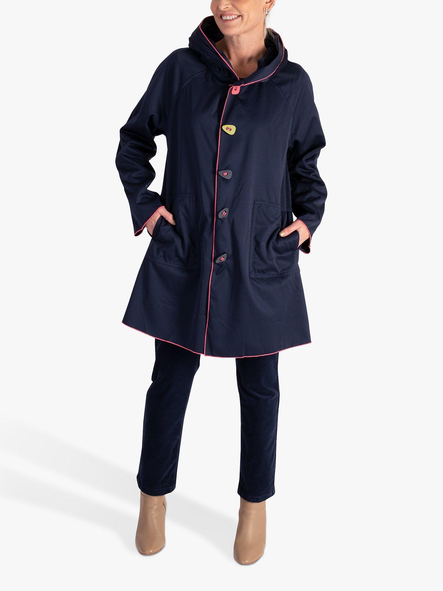 Product image 5 of 7, which shows chesca Piped Reversible Raincoat, Navy/Navy, 14