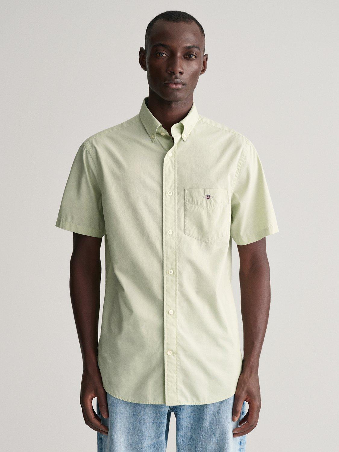 GANT Regular Fit Short Sleeve Poplin Shirt, Milky Matcha