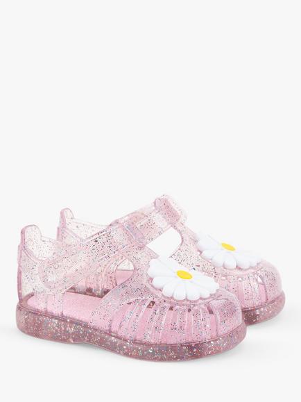 IGOR Kids' Tobby Gloss Glitter Floral Jelly Sandals, Pink - view 2, Pink