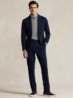 Ralph Lauren Pleated Double-Knit Suit Trouser, Aviator Navy - view 2, Aviator Navy