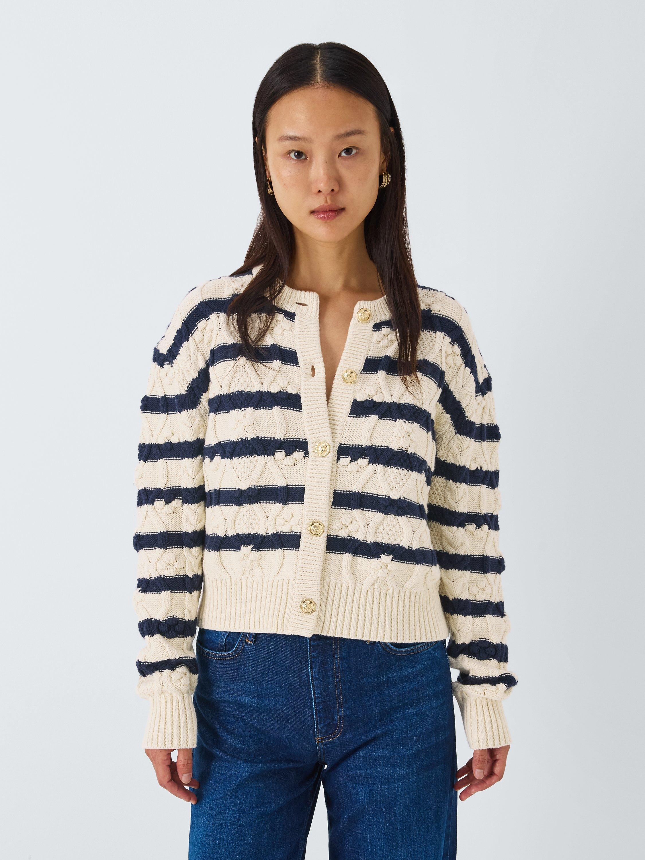 John Lewis Textured Stripe Cardigan Multi