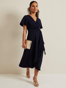 Phase Eight Petite Julissa Midi Wrap Dress, Navy